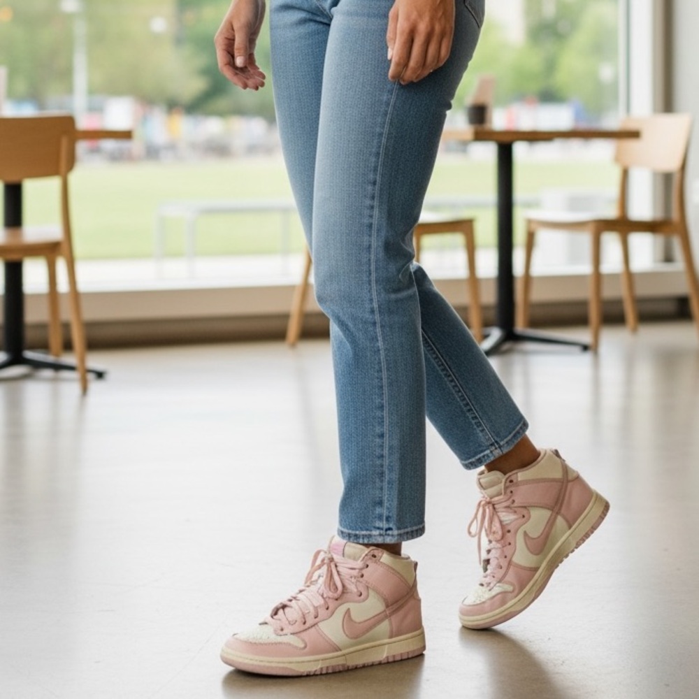 🎀 Nike Women's High-Top Sneakers - white and Pink